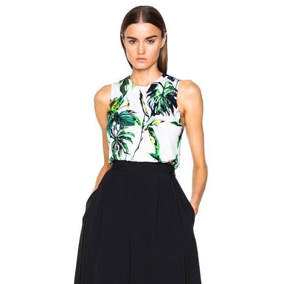 Proenza Schouler Tropical Knit Shell Retail $590 Sleeveless Medium Wool Silk - Picture 1 of 10